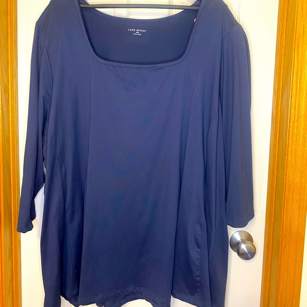 COPY - Lane Bryant classic 3/4 sleeve Square neck fit and flare top. 34/36
